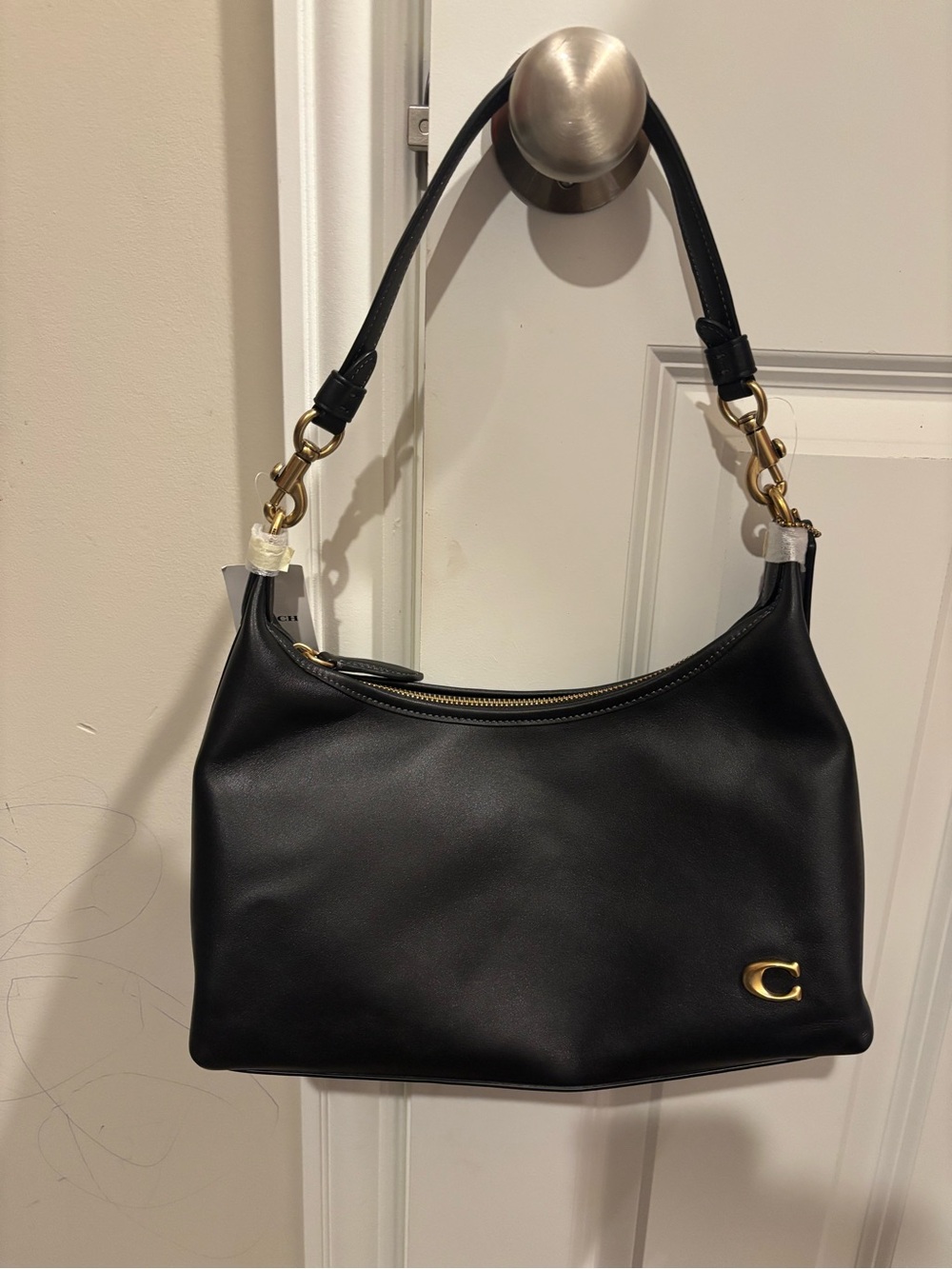 Coach Black Juliet Shoulder Bag with Gold Hardware